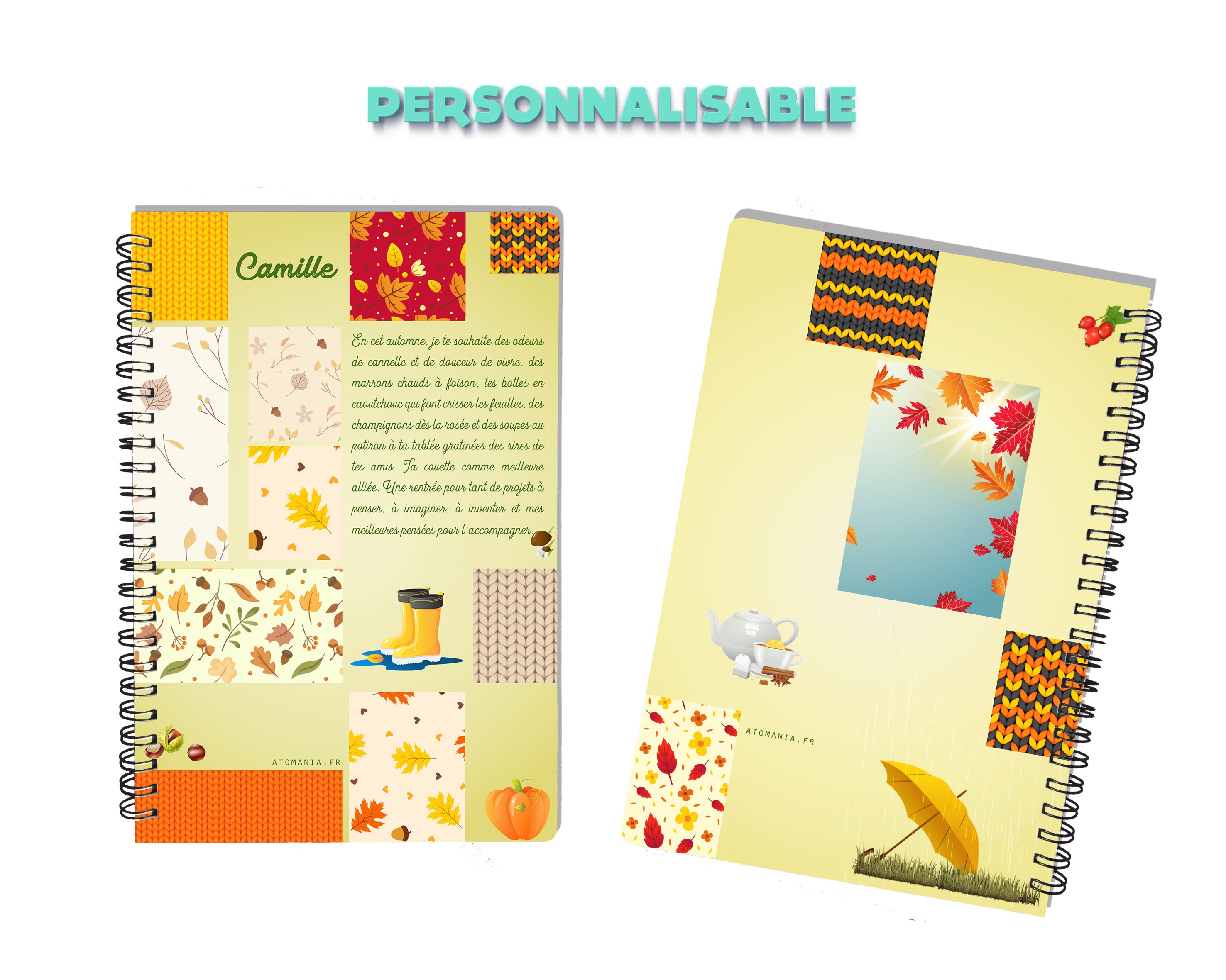 Souhaits d'automne Un Cahier Plein de Souhaits, à Faire Personnaliser Au Prénom Votre Choix - Atoman