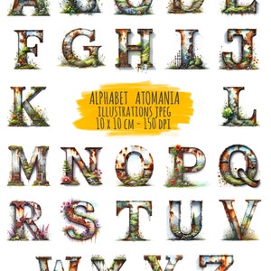 Alphabet Rouille & Jardin - Téléchargement Numérique, Atomania