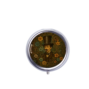 Art Nouveau pocket ashtray elegant man costume top hat smoker gift practical accessory eco-friendly handmade in France