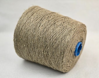 1 spool hemp yarn 3.000 m/kg natural colored twine on the cone European hemp production
