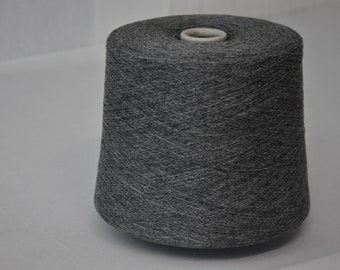 1 kg 100% Kaschmir Garn GP 235,00 Euro/kg Nm 28/2 grau meliert Strickgarn edel auf der Kone