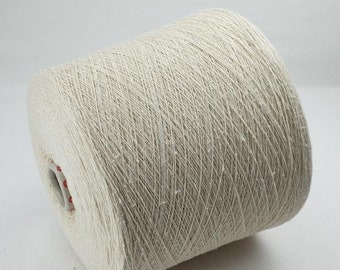 1 spool  100 bourette silk yarn nature Nm 30/1 on paper cone 300 den