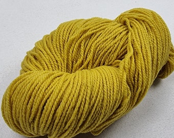 100 g 2-ply  plant dyed GOTS certified organic merino wool, 100 g on a hank, yellow - mulsing free