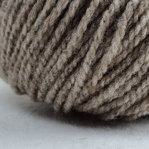 100 g di lana merino biologica certificata non tinta a 2 filamenti, 100 g di matassa 59,50 Euro/kg, beige marrone -mottled mulsing free