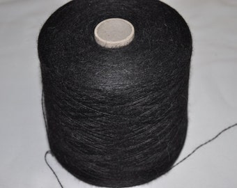 1 spool 1500 g alpaca (baby) black  15/2 number metric knitting  on a cone very soft