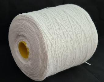 1 bobbin 1 kg  Nm 10/2 white bleached thread   knitting weaving  on a cone