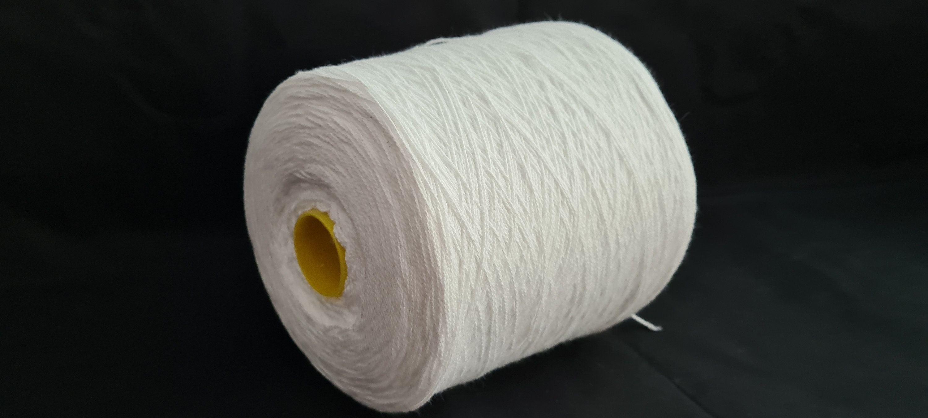 1,4 Kgs Woolyarn Merino Color Melanite Black Nm 15/2 Flat Knitting Thread  on a Cone 