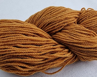100 g 2-ply  plant dyed GOTS certified organic merino wool, 100 g on a hank, orange - mulsing free