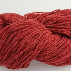 100 g di lana merino biologica certificata GOTS a 2 filamenti, 100 g di matassa, rosso - senza mulsioni