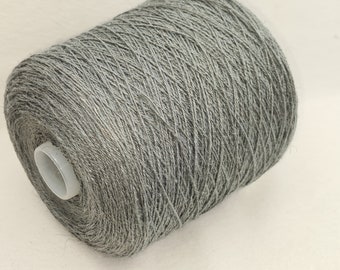 1 bobbin 800 g linen yarn 100% linen mouse grey Nm 5/2 flax on the cone linen twine