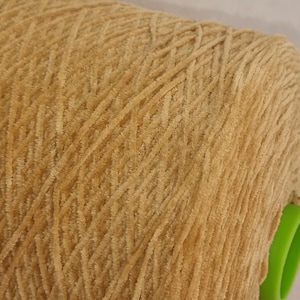 1,8  kgs soft yarn Chenille yarn ochre Nm 4 100% cotton knitting Crochet on the cone