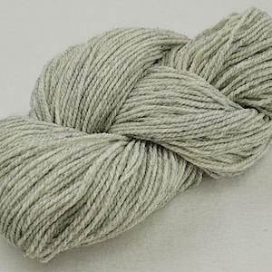 100 g di lana merino biologica certificata non tinta a 2 filamenti grigio chiaro mulizzazione libera