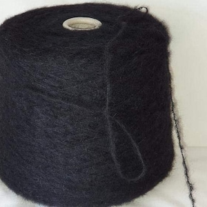 650 g spool alpaca yarn  black handknitting yarn lace yarn noble  hand knitting yarn on a cone laceyarn