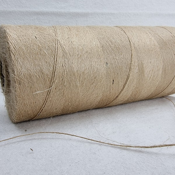 1 bobine 1,2  kgs fil de jute naturel   Nm 5 100% jute très résistante 2.000 m/kg par cone