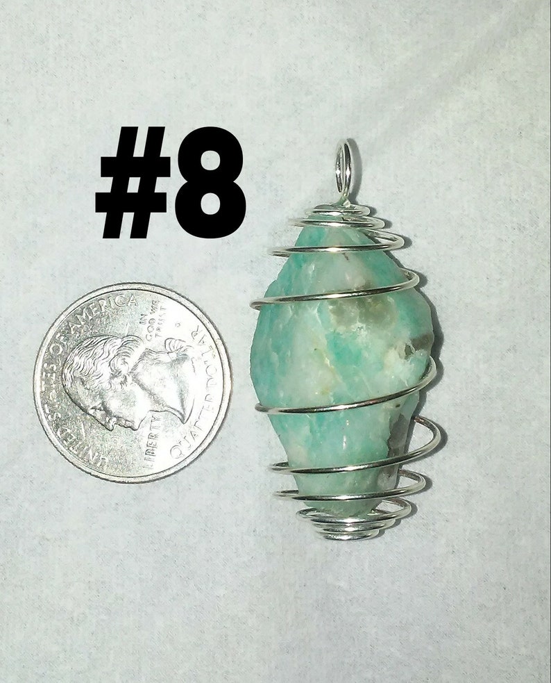 Caged Amazonite crystal pendant