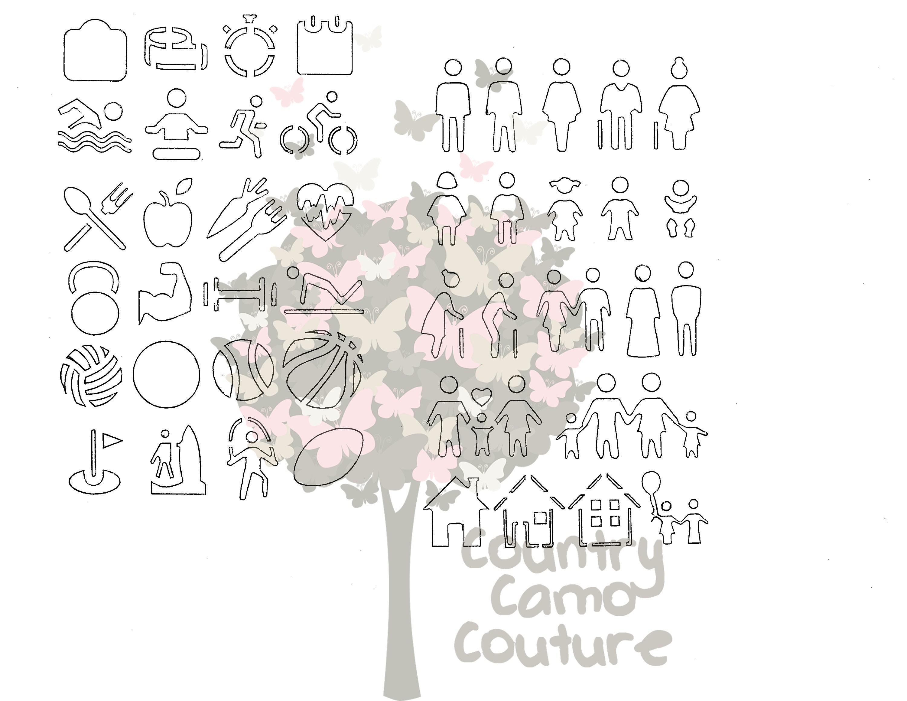 Printable PDF Stencils 6 PAGES Personal Use Only - Etsy
