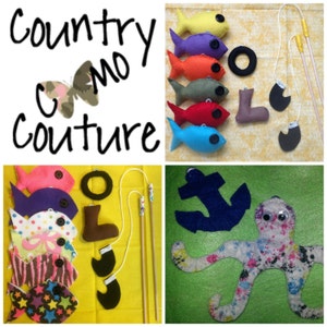 ADD ONS - Fishing Pole, Fish, Tire, Octopi or Boot for Felt Magnetic Fishing Set