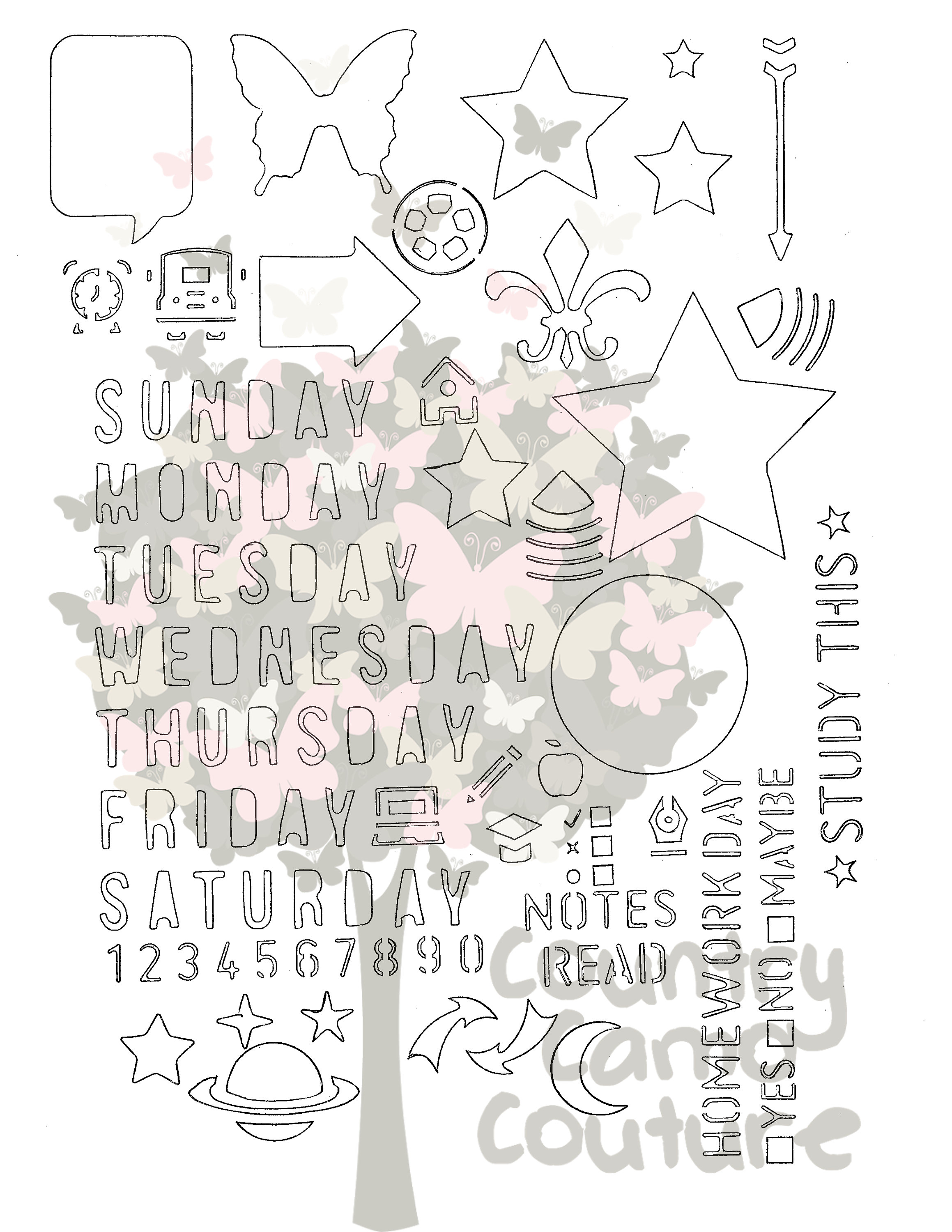 Printable PDF Stencils 6 PAGES Personal Use Only - Etsy