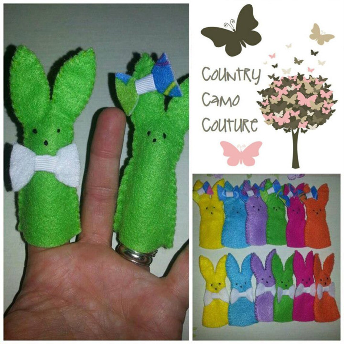 Felt Easter Bunny Finger Puppets Set of 5 6 10 or 12 Etsy
