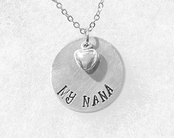 My nana necklace, handstamped jewelry, my nana gift, personalized gift, nana