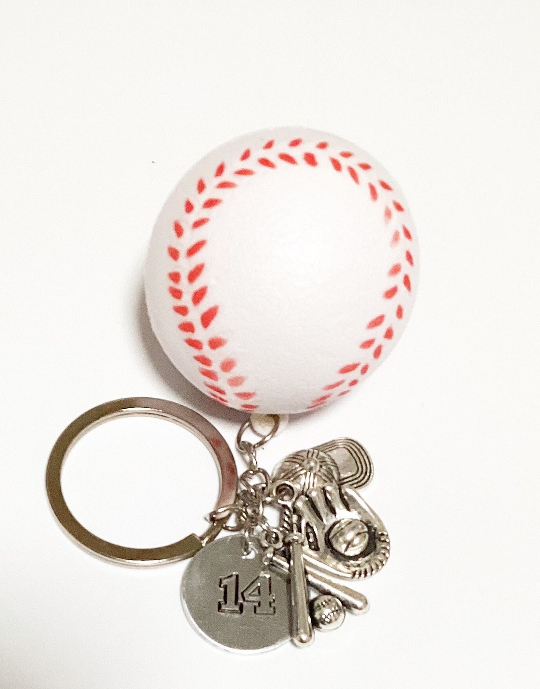 Baseball Keychain Baseball Player Keychain Baseball Gift Etsy