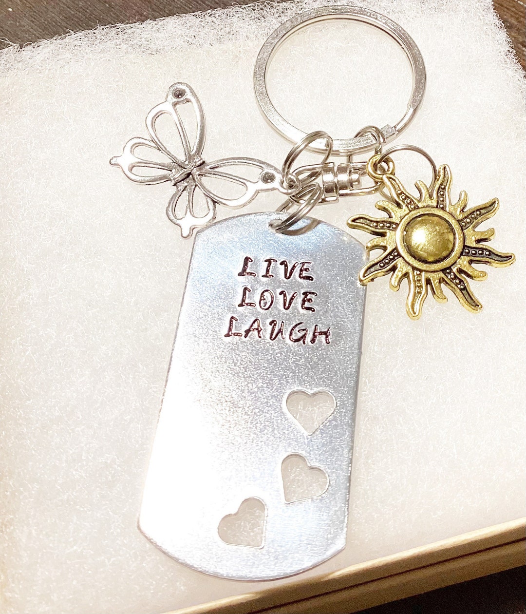 Live Love Laugh Keychain Personalized Custom Keychain - Etsy