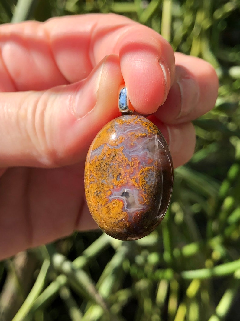 Oregon Moss Agate Pendant 1-14-4-19 | Etsy