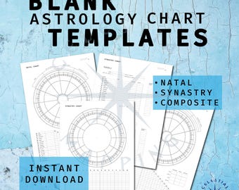 Astrology Chart Wheel Worksheets: Natal, Synastry, Composite (PDF Download)