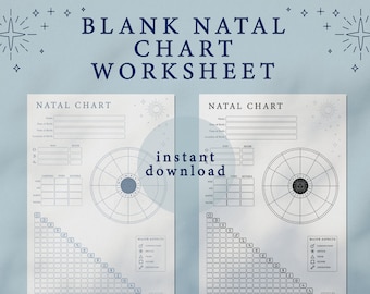 Blank Natal Chart Wheel: Astrology Birth Chart Worksheet (PDF)