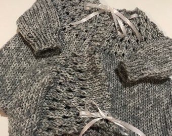 Baby Sweater Set | Hand Knit Baby Sweater Set | Baby Sweater and Bonnet | Knit Baby Sweater Set | Knitted Baby Sweater | Baby Fashion | Baby