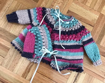 Baby Sweater Set | Hand Knit Baby Sweater Set | Baby Sweater and Bonnet | Knit Baby Sweater Set | Knitted Baby Sweater | Baby Fashion | Baby