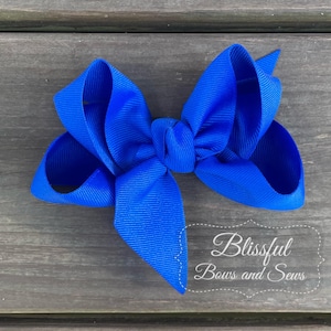 Hair Bows for Babies-Hair Bows for Girls-Small Boutique Hair Bow-Electric Blue Solid Color Hair Bow-Hair Bows for Toddlers