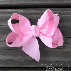 Hair Bows for Girls-Hair Bows for Babies-Small Boutique Hair Bow-Baby Pink Solid Color Hair Bow-Baby Pink Hair Bow-Hair Bows for Toddlers