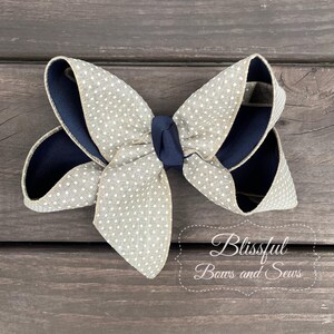 Hair Bows for Girls-Navy Hair Bow-Girls Hair Bow-Hair Bow-Solid Color Hair Bow-Blissful Bows and Sews-Girl Birthday Gift-Back to School