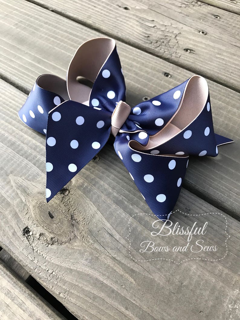Back to School Blissful Bows and Sews Girls Hair Bow Back to School Hair Bow Polka Dot Hair Bow Boutique Hair Bow School Bow