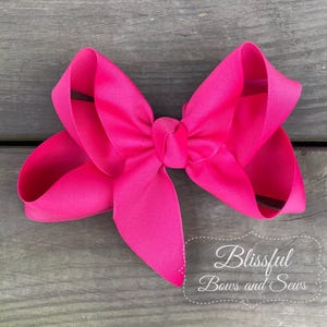 Shocking Pink Hair Bow-Hair Bow-Girls Hair Bow-Hair Bows for Toddlers-Solid Color Hair Bow-Blissful Bows and Sews-Girl Birthday Gift