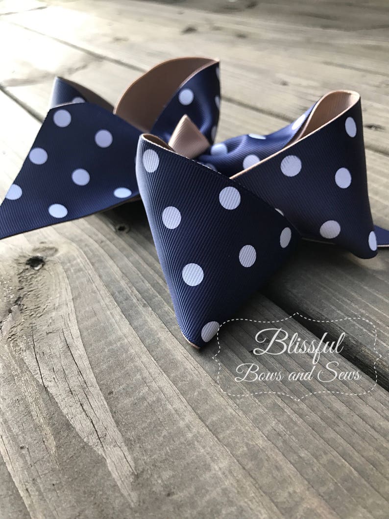 Back to School Blissful Bows and Sews Girls Hair Bow Back to School Hair Bow Polka Dot Hair Bow Boutique Hair Bow School Bow