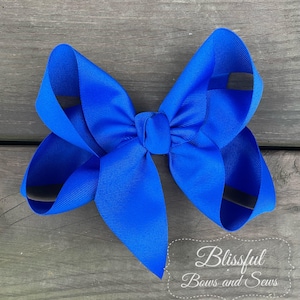 Electric Blue Hair Bow-Royal Blue Hair Bow-Girls Hair Bow-Hair Bows for Toddlers-Solid Color Hair Bow-Blissful Bows and Sews