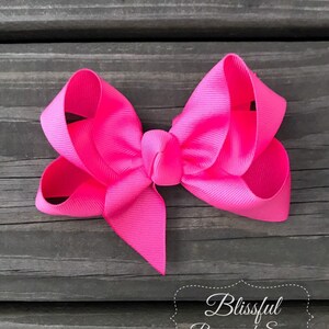 Hair Bows for Babies-Hair Bows for Girls-Small Boutique Hair Bow-Hot Pink Solid Color Hair Bow-Hot Pink Hair Bow-Hair Bows for Toddlers