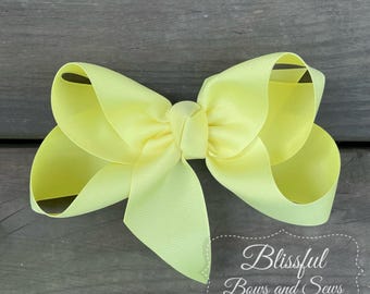 Maize-Light Yellow Hair Bow-Hair Bow-Girls Hair Bow-Hair Bows for Toddlers-Solid Color Hair Bow-Blissful Bows and Sews-Girl Birthday Gift