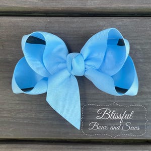 Hair Bows for Girls-Hair Bows for Babies-Small Boutique Hair Bow-Blue Solid Color Hair Bow-Blue Hair Bow-Hair Bows for Toddlers
