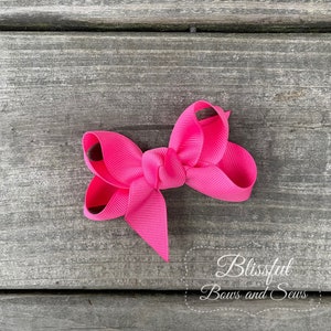 Hair Bows for Babies-Hair Bows for Girls-Small Boutique Hair Bow-Hot Pink-Solid Color Hair Bow-Hot Pink Hair Bow-Hair Bows for Toddlers