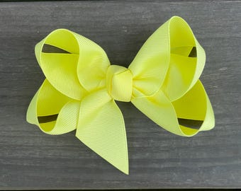 Hair Bows for Girls-Hair Bows for Babies-Small Boutique Hair Bow-Maize Solid Color Hair Bow-Maize Hair Bow-Hair Bows for Toddlers
