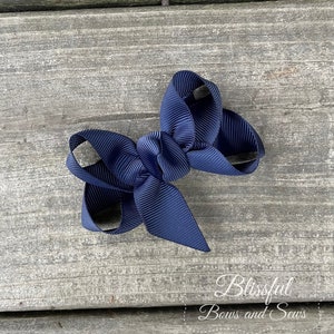 Hair Bows for Babies-Hair Bows for Girls-Small Boutique Hair Bow-Navy Solid Color Hair Bow-Navy Hair Bow-Hair Bows for Toddlers