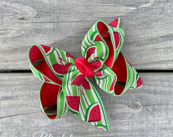 Hair Bow for Girls-Watermellon Hair Bow-Large Hair Bow-Hairbow-Summer Hairbow-Boutique Hair Bow-Big Hair Bow-Back to School Bow