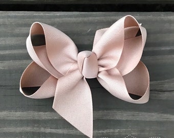 Hair Bows for Babies-Hair Bows for Girls-Small Boutique Hair Bow-Oatmeal Solid Color Hair Bow-Hair Bows for Toddlers
