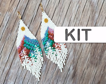 Ohrring Herstellung DIY Kit: Berg Samhradh Brick Stitch Perlen Fransen Ohrring (Beginner Kit)