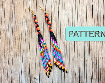 Quinn Bloom Willow Beaded Tassle Fringe Earring Pattern PDF