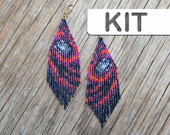 Beaded Earring Making Kit: Cosmic Galaxy in Leo (Beginner Beading Kit)