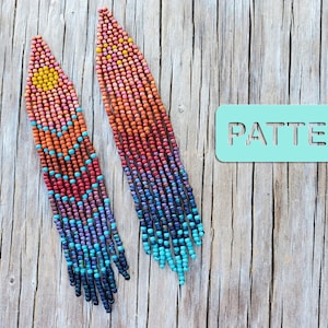 Seed Bead Earring Pattern, Summer Sunrise Mix’n’Match Bead Earring Pattern PDF